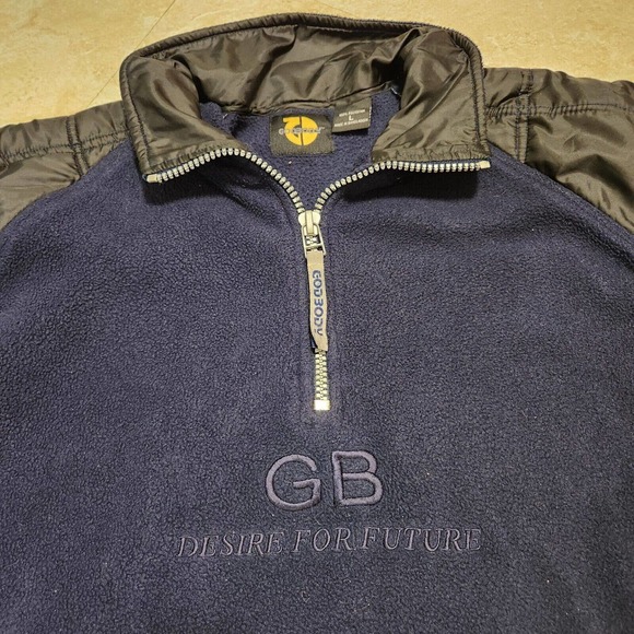 VTG Y2K GODBODY Mens L Large Pullover Fleece 1/4 Zip Hybrid Jacket Embroidered - Picture 4 of 9